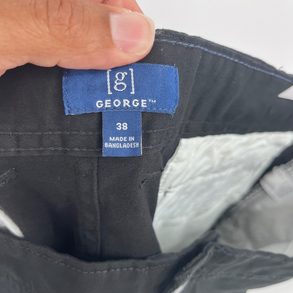 George Cargo Shorts Mens 38 Black 10" Inseam Cotton Stretch Utility Gorpcore - Picture 3 of 8